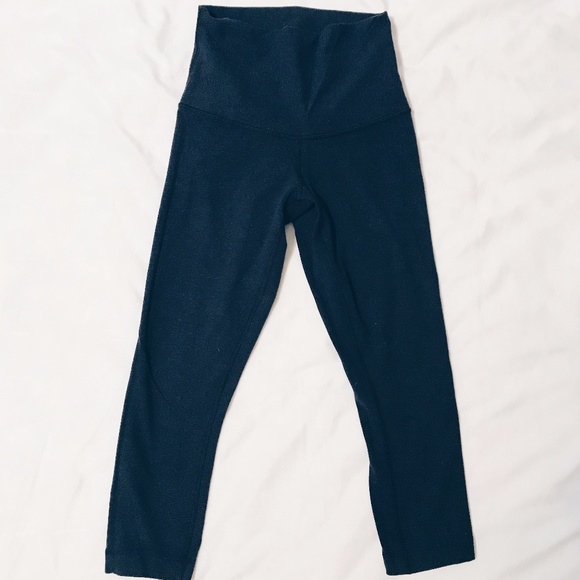 Navy and Black Striped Lu Lu Leggings - Picture 3 of 3